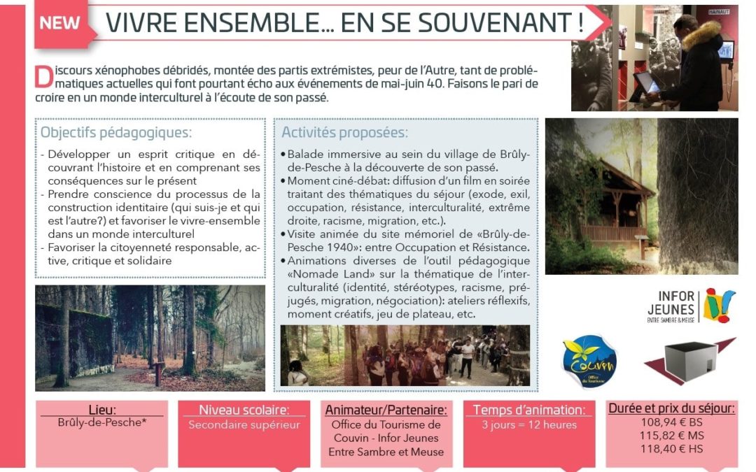 Des séjours scolaires autour du « Vivre ensemble… en se souvenant » !